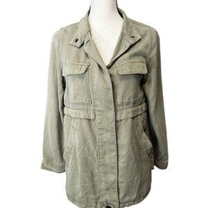 Zara Girls Utility Jacket Lyocell Blend Beige Lightweight Casual Size 11/12